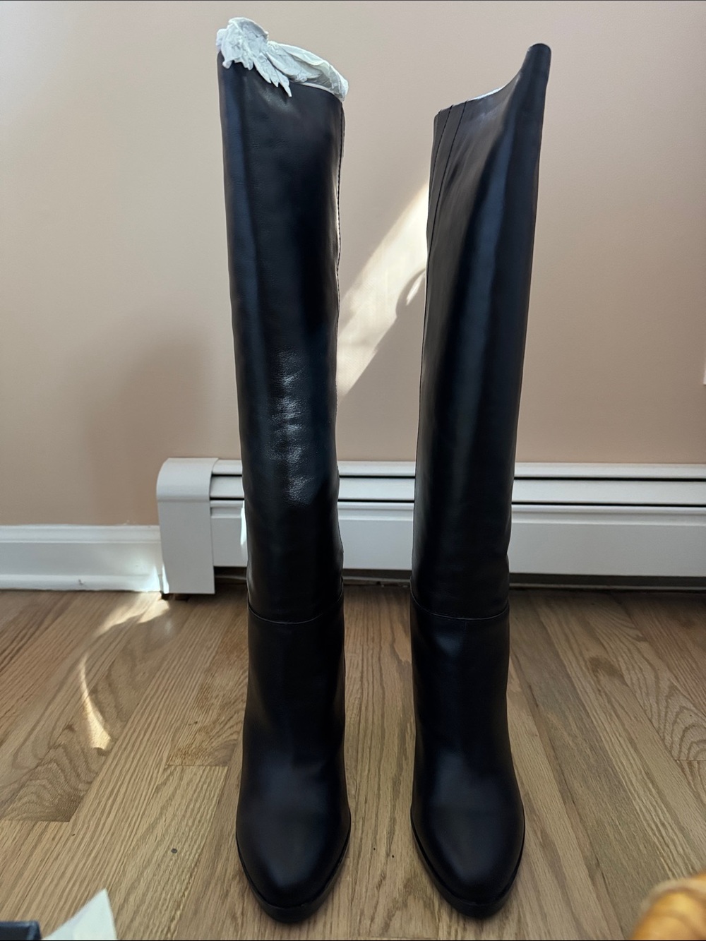 Pour La Victoire Black Leather Over-the-Knee Boots